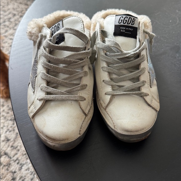 Sabot Shearling Sneakers Golden Goose in White - Picture 3 of 6